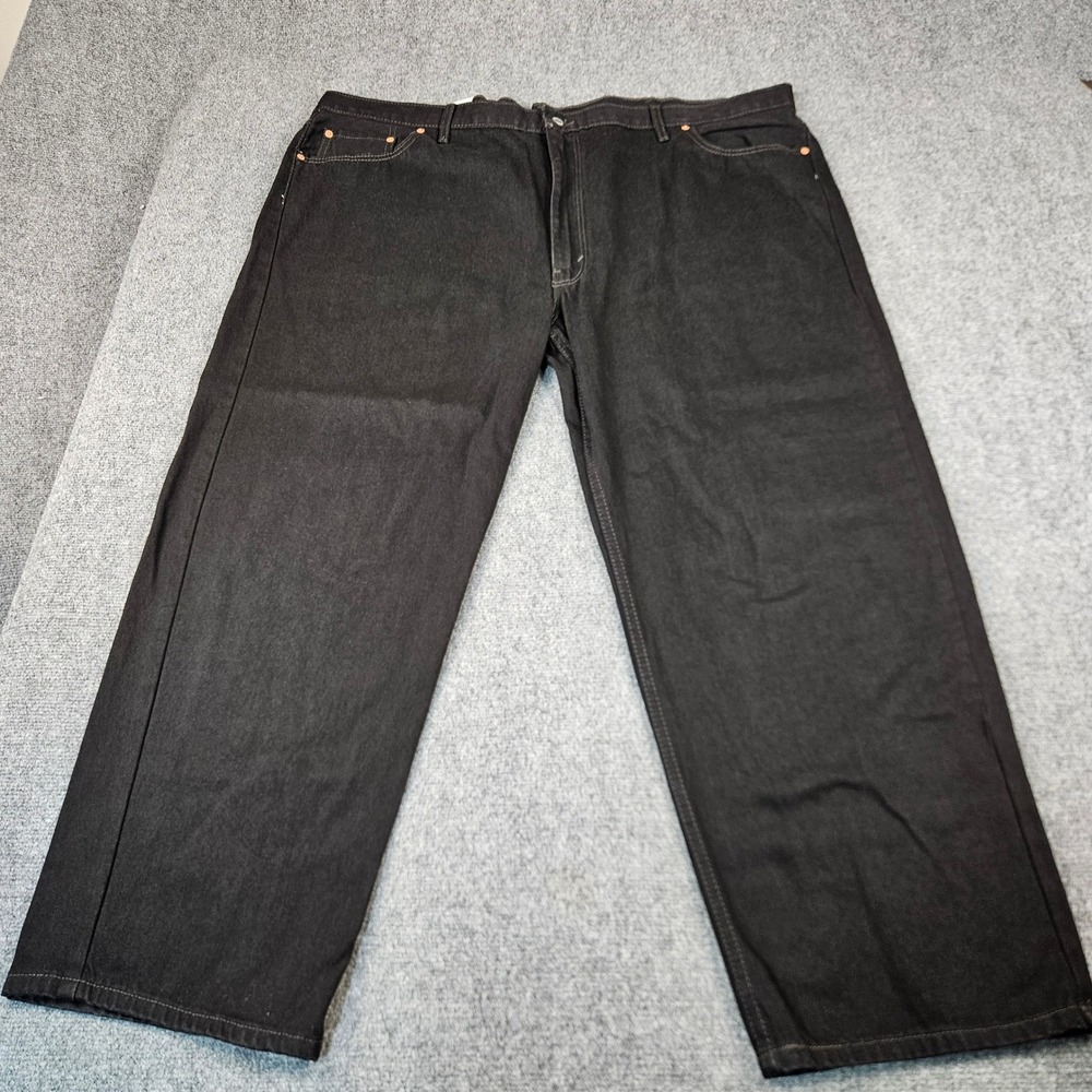 Levis 550 Relaxed Fit Black Stretch Denim Jeans Mens 52x32 01550-0260